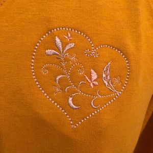 Embroidered Junior Ladies Gold LS Sweatshirt